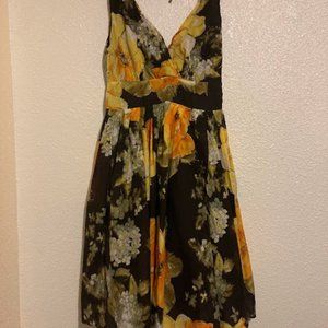 Aryeh Women's size S floral black, yellow, green and white dress